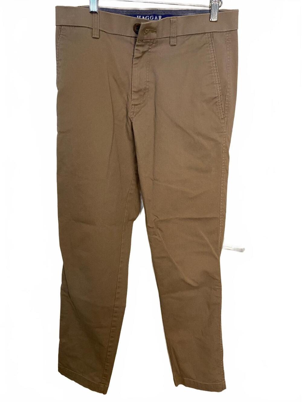 Haggar Premium Khaki Pants 29x30 Cotton Blend Casual Trousers